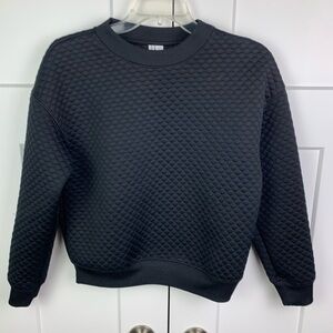 & Other Stories Size 4 Small Black Pullover Sweatshirt Sweater Scuba Dot Crew